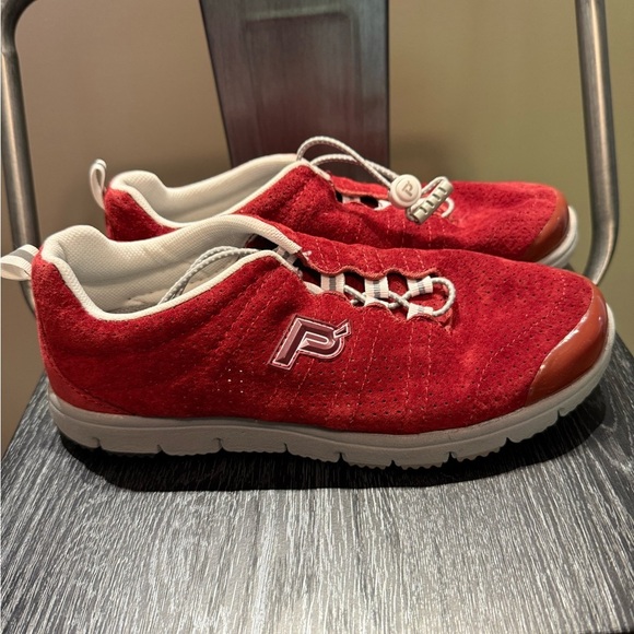 Propét Womens Travel Walker Soft Suede Old Brick color - Picture 6 of 10